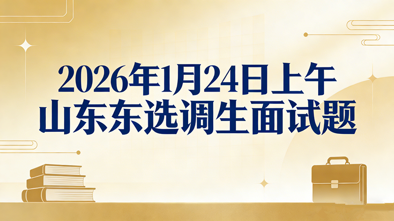 2026年1月24日上午山东选调生面试题 2026年1月24日上午山东选调生面试题