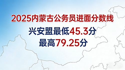 2025内蒙古公务员进面分数线|兴安盟最低45.3分 最高79.25分