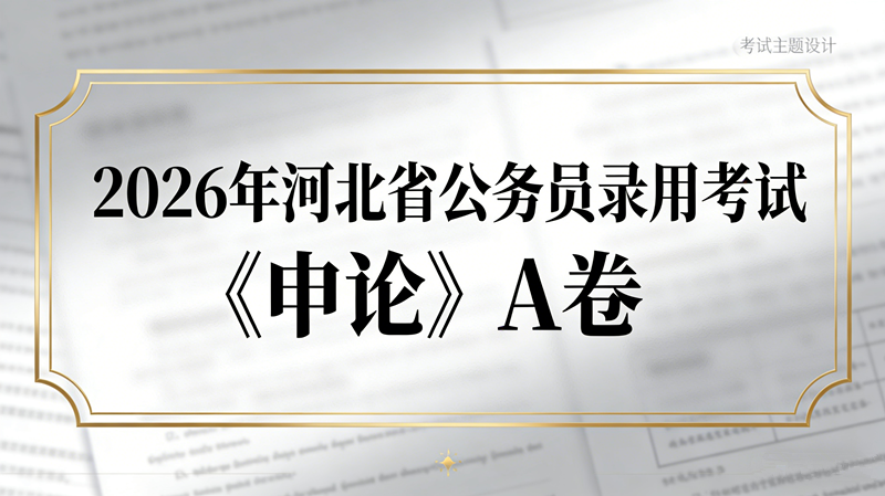 2026年河北省公务员录用考试《申论》A卷