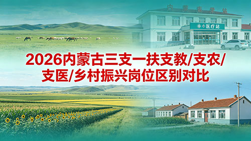 2026内蒙古三支一扶支教/支农/支医/乡村振兴岗位区别对比 2026内蒙古三支一扶支教/支农/支医/乡村振兴岗位区别对比